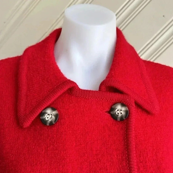 Vintage Red Wool Sweater Jacket Size Large - Picture 4 of 13